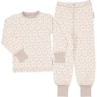 Geggamoja Pyjamas tvådelad Bambu Beige Klöver - 74/80