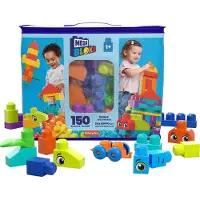 Mega Bloks Större byggväska, byggsats med 150 stora byggklossar, Byggsats, 1 År, Plast, 150 styck, 2,07 kg