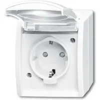 ABB 2CKA002083A0843 Skyddskontaktuttag IP44 Renvit (RAL 9010), Vit