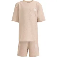 Adidas Originals Originals T-shirtset med våffelmönstrad och lös passform, storlek 122 cm