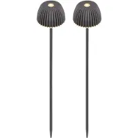 Briloner LED-batteridriven LED-markspettslampa RIFFLE NANO, antracit Ø 6 cm, 2-pack dimbar, Svart, Metall, Modern