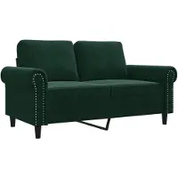 vidaXL Soffa 2-sits mörkgrön 120 cm sammet