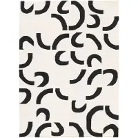Rugvista x Mjuk Rugvista Core Curved matta 140 x 200 cm svart / vit