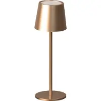 FH Lighting LED-bordslampa Roxi, batteridriven, kaffefärgad, metall, IP54, dimbar, Brun / rost, Vardagsrum / matsal, Metall, Modern