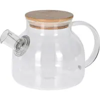 Excellent Housewares Excellent Houseware glaskanna med sil för vatten, te, örter och varma drycker med handtag och lock 1 l
