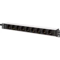 Digitus - Effektband (kan monteras i rack) - aluminiumprofil - AC 230 V - ingång: IEC 60320 C20 - utgångskontakter: 9 (DIN 49440) - 1U - 19 - 2 m sladd