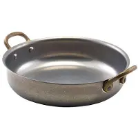 Genware Vintage Stål Rundt Fat 18,5 x 4,5 Cm