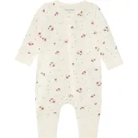 Minymo Onesie - Viskos - Peach Piska m. Blommor - - 62 - Onesie