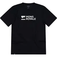 Mons Royale - Vandringskläder - Icon Merino T-Shirt Black för UnisexNylon - Storlek L - Svart