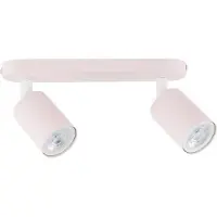 TK Lighting Takspotlight Livia, rosa, 35 cm, 2 lampor, metall, GU10 Livia , dimbar, Violett / rosa / rosè, Barnrum, Metall, Halogen spots