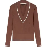 Armani Exchange för kvinnor. XW002242AF10352U6136 V-halsad tröja brun (XS), Casual, Viskos, Lång ärm