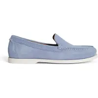 Ralph Lauren för män. 803P09766003 Merton Venetian loafers i blå mocka (44), Hud, Karta, Före, Ingen, Casual, Klassisk