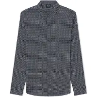 Armani Exchange för män. XM000625AF13184FB433 Skjorta Monogram marinblå (XS), Svart, Casual, Bomull, Lång ärm