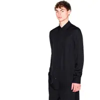 Armani Exchange för män. XM001817AF13235UC001 Klassisk skjorta svart (M), Casual, Viskos, Lång ärm
