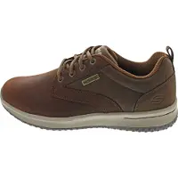 SKECHERS för män. 65693 Delson Antigo - bruna läderskor (41), Hud, Karta, 1 till 3 cm, Nyckelband, Casual