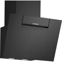 Siemens iQ300 LC67KFN60 - Kåpa - vinklad skorsten - bredd: 59 cm - djup: 43.3 cm - utsug och återcirkulering (-) - svart