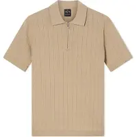 Armani Exchange för män. XM002438AF22249U6229 Polo Stickad Vinter Kvisten beige (M), Casual, Bomull, Kort ärm