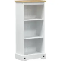 vidaXL Bokhylla Vit 46 x 29 x 100 cm Massiv furu