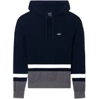 Armani Exchange för män. XM002171AF22240MB492 Waffle Deep marinblå tröja (XL), Casual, Bomull, Lång ärm