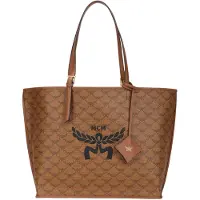 Mcm Himmel Klassisk Lagerblad Logotyp Konstläder Tygkasse Dam tygkassar Cognac MWPESAC03CO001 Basic Set (Bag+Dust Bag)