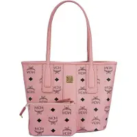 Mcm Guldfärgad Metallhårdvara Fauxläder Toteväska Shoppingväska Handväska Mini Damväskor Rosa MWPFSLR06PZ001 Basic Set (Bag+Dust Bag)