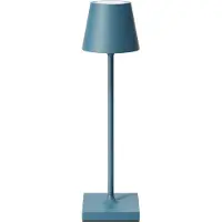 Sigor LED-bordslampa med batteri Nuindie pocket, blå, IP54, dimbar, Blå, Aluminium / grå / zink, Modern