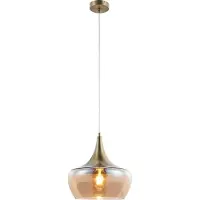 NINO LEUCHTEN Glas pendellampa Arola, dimbar, Mässing / guld, Vardagsrum / matsal, Glas, Modern, Pendellampa