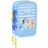 Bluey Triple Pennfodral Låt oss leka - 12,5 x 19,5 x 5,5 cm med 37 nödvändigheter
