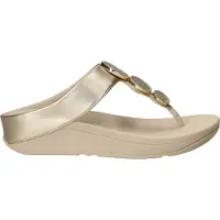 FitFlop för kvinnor. HJ1-675 Guld Halo Pärla Sandaler (37), Dorado, 3 till 5 cm, Ingen, Casual