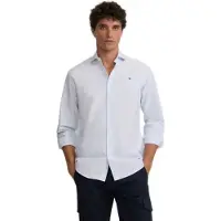 Silbon för män. S261020502329 Sportskjorta oxford horisontella ränder blå (M), Casual, Bomull, Lång ärm