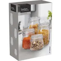 Eh Excellent Houseware Rosfix glasburkar med klämma RESO, 4 st.