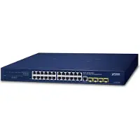 Planet IPv4/IPv6 Switch, 24-Port Managed L2/L4 Gigabit Ethernet (10/100/1000) 1U Blue