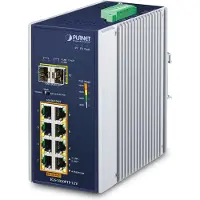 Planet Switch IP30 Ind 8-P 10/100/1000T Unmanaged Gigabit Ethernet (10/100/1000) PoE Support Blue, White