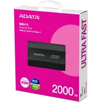 A-Data Technology ADATA SD810 - SSD - 2 TB - extern (portabel) - USB 3.2 Gen 2 (USB-C kontakt) - svart