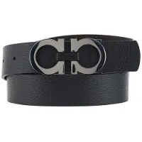 Ferragamo Svart Kalvskinn Bos Taurus Regular Bälte