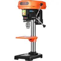 Vevor 203,2 mm bänkborrpress, 500 W induktionsmotor, bordsborrmaskin med justerbar hastighet på 500 / 890 / 1400 / 1900 / 2500 varv/min, 0-45° lutbart arbetsbord, LED-arbetslampa, för trä och metall
