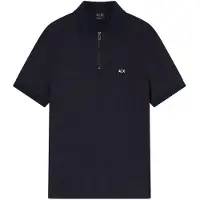 Armani Exchange för män. XM002372AF21936UB101 Polotröja i djup marinblå (L), Casual, Viskos, Kort ärm, Marino