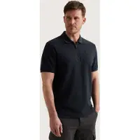 PME Legend T-shirt 'Polo shirt with waffle texture and ribbed collar' rökblå