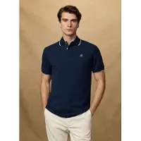 Hackett London för män. HM5600136 Heritage Fit Classic marinblå polotröja (XXL), Casual, Bomull, Kort ärm, Marino