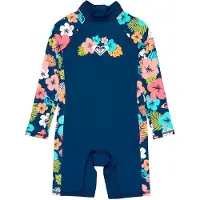 Roxy Morning Flower Långärmad Shorty-våtdräkt Med Dragkedja Bak För Junior