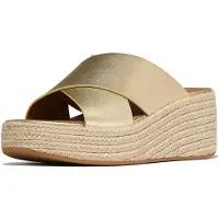 FitFlop Plattform Läder Kvinno Platino Sandaler