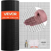 Vevor Duk 61 cm x 15,2 m, 1/2 tum 19 Gauge galvaniserad trådnätsrulle, väderbeständig vinylbelagd hönsnätsstängsel, kraftigt svetsat trädgårdsstängsel för kaninbur och ormstängsel