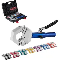 Vevor hydraulisk slangpressare, Hydra-Krimp AC-slangpressarsats med 7 gängor, snäppfäste, integrerad manuell hydraulisk A/C-slangpressverktyg för reparation av fordon och luftkonditionering - med bärv