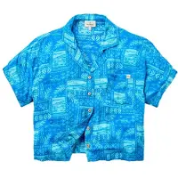 Passenger - Varumärken - Arden SS Shirt Eco Vero Patchwork W Marine Blue för Unisex - Storlek XS - Blå