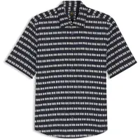 BOSS för män. 50559628 Skjorta Regular Fit poplin marinblå tryck (L), Casual, Bomull, Kort ärm, Marino