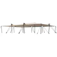TOOLPORT 9 x 12 m Stretchtält, inkl. aluminiumstolpsset, sand