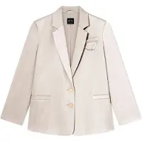 Armani Exchange för kvinnor. XW001953AF21553U6223 Semi beige blazer (XXS), Casual, Klassisk, Polyester