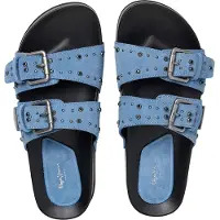 Pepe Jeans för kvinnor. PLS900008 Agnes Sandaler i läder med nitar blå (39), Karta, Före, Ingen, Casual