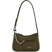Armani Exchange för kvinnor. XW001571AF15625U7043 Axelremsväska med grön kedja (OSFA), Casual, Polyester