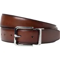 Hackett London för män. HM4100049 Brunt Vit läderbälte (38), Casual, Hud
